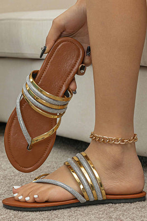 Boho Metallic Thong Sandals