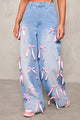 Arolora Bow Ribbon High Rise Jeans