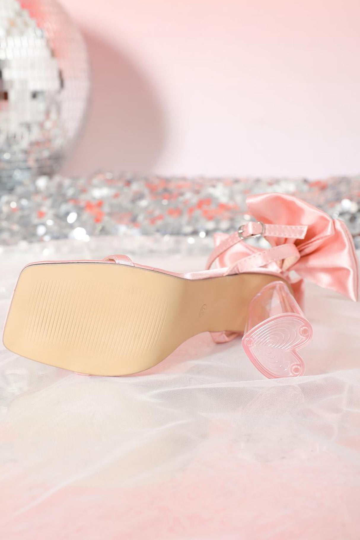 Bow Straight Buckle Thick High Heels