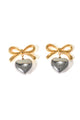 Bow Heart Stud Earrings