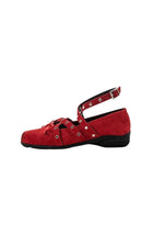 Bowknot Rivet Leather Ballet Flat