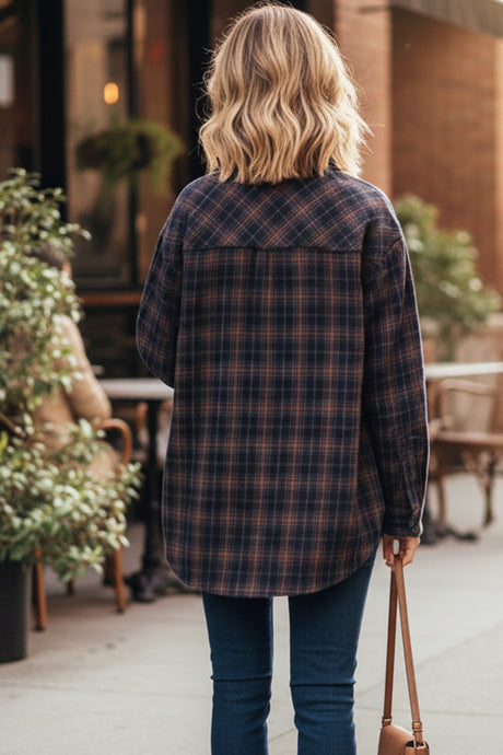 Brushed Cotton Retro Plaid Shirt