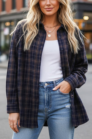Brushed Cotton Retro Plaid Shirt