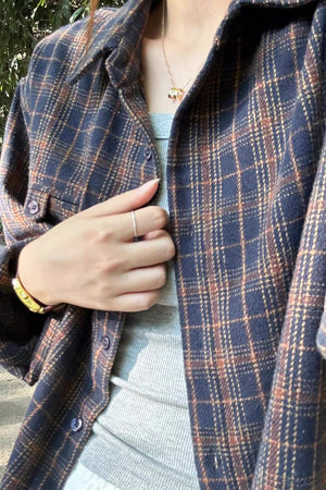 Brushed Cotton Retro Plaid Shirt