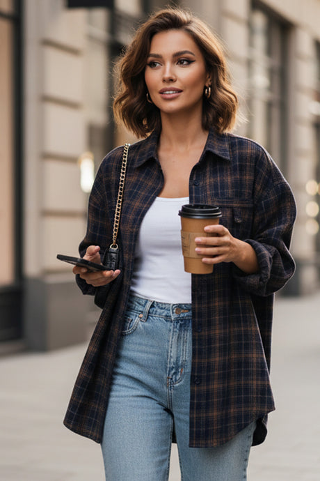 Brushed Cotton Retro Plaid Shirt