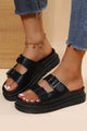Buckle Platform Slide Sandals