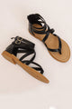 Buckle Ankle Strap Zipper Thong Sandals