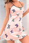 Butterfly Satin Strappy Backless Nightgown