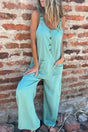 Arolora Button Closure Backless Loose Overalls