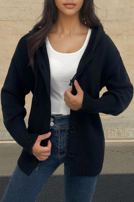 Arolora button-down-knit-hooded-cardigan