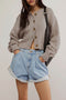Arolora button-down-long-sleeve-crop-cardigan
