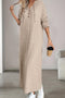 Arolora button-down-ribbed-knit-hooded-dress