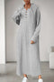 Arolora button-down-ribbed-knit-hooded-dress