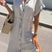 Arolora Button Down Short Sleeve Waist Tie Shirt Dress