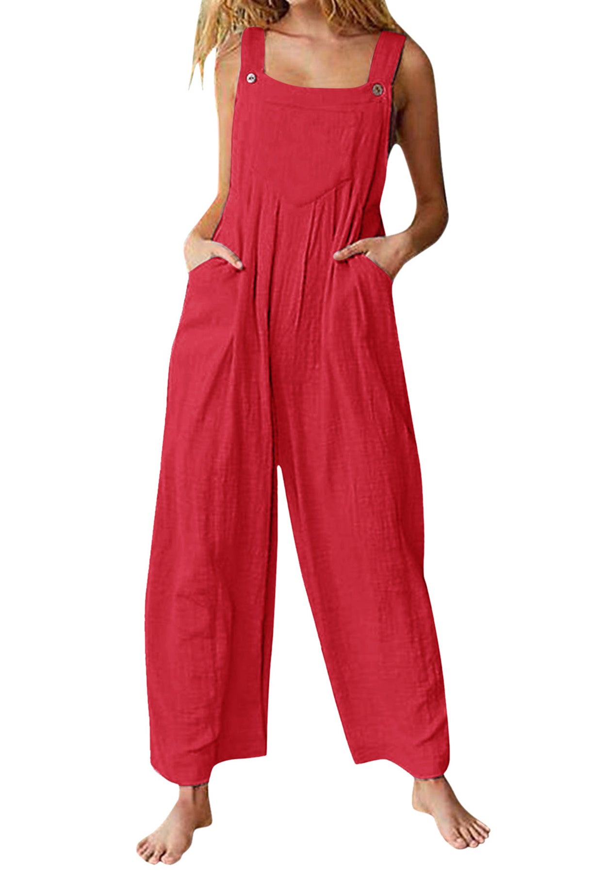Candy Color Chest With Pocket Jumpsuits