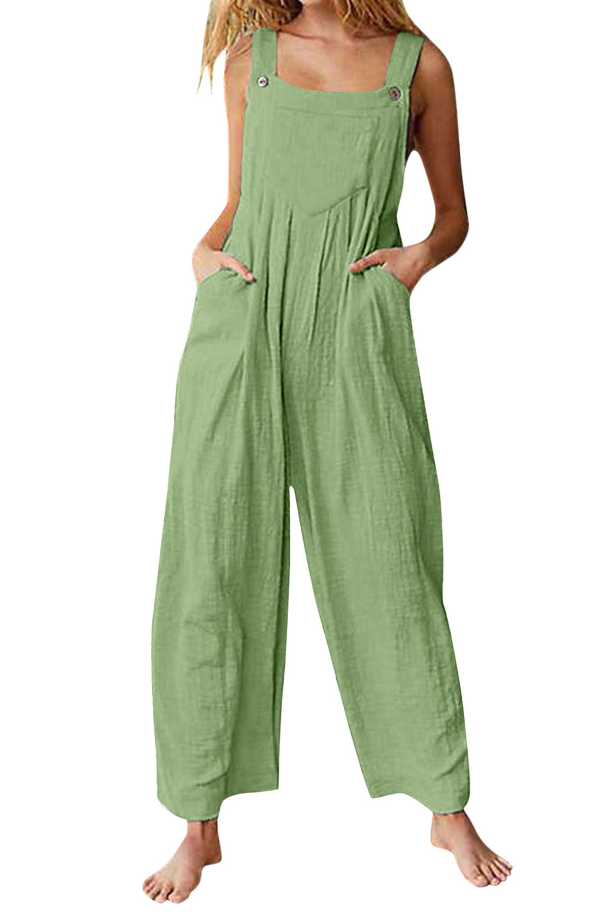 Candy Color Chest With Pocket Jumpsuits