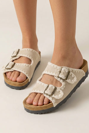 Candy Color Embroidery Platform Sandals