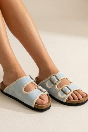 Candy Color Embroidery Platform Sandals
