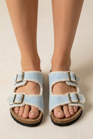 Candy Color Embroidery Platform Sandals