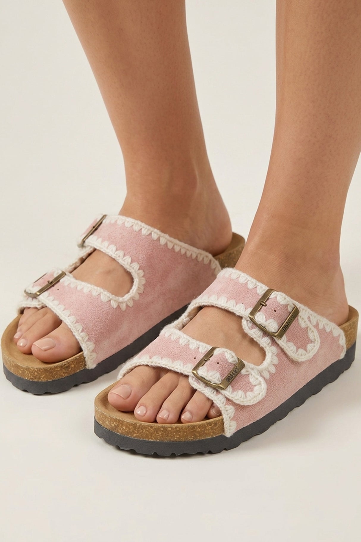 Candy Color Embroidery Platform Sandals