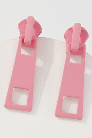 Candy Color Metal Zipper Earrings
