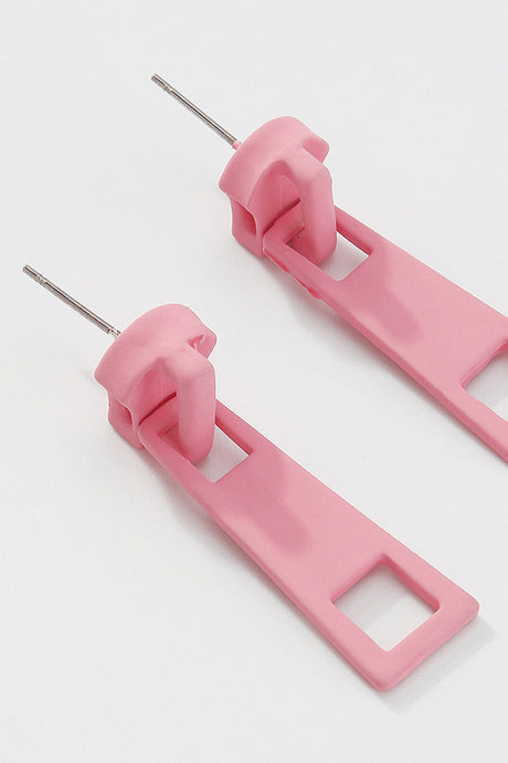 Candy Color Metal Zipper Earrings