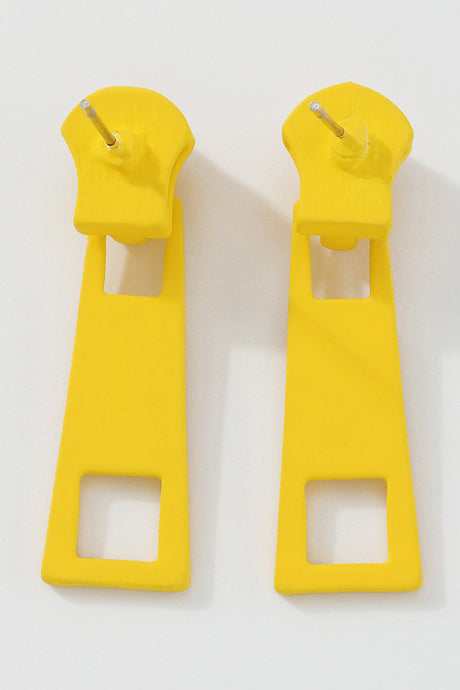 Candy Color Metal Zipper Earrings