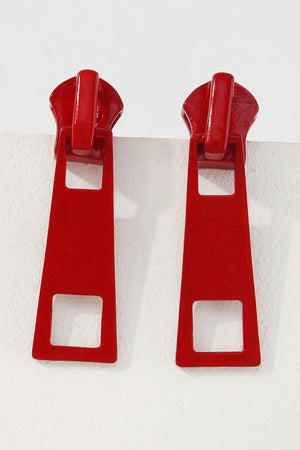 Candy Color Metal Zipper Earrings