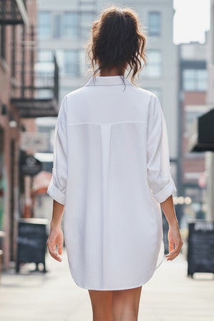 Candy Color Mid-length Cotton Blouse