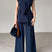 Arolora cap-sleeve-tie-waist-suit-pants-set
