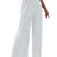 Arolora casual-solid-color-elastic-waist-wide-leg-long-pants