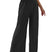 Arolora casual-solid-color-elastic-waist-wide-leg-long-pants