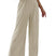 Arolora casual-solid-color-elastic-waist-wide-leg-long-pants