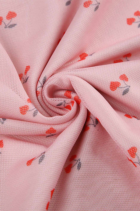 Arolora cherry-printed-mesh-mini-skirt