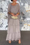 Chiffon Bat Sleeve Tops Tiered Skirt Suits