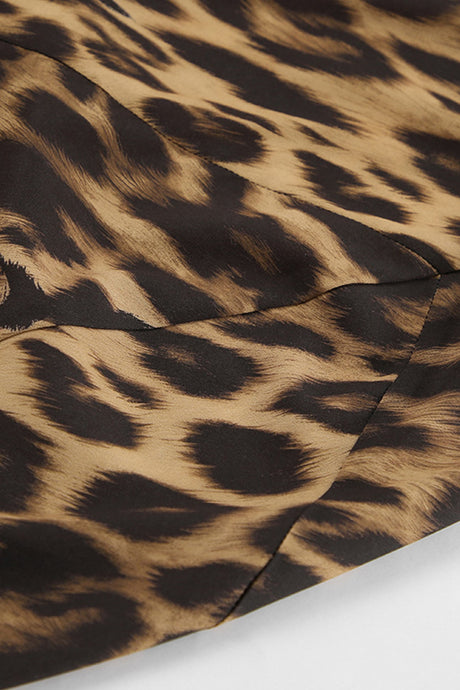 Arolora chiffon-leopard-print-fishtail-midi-skirt