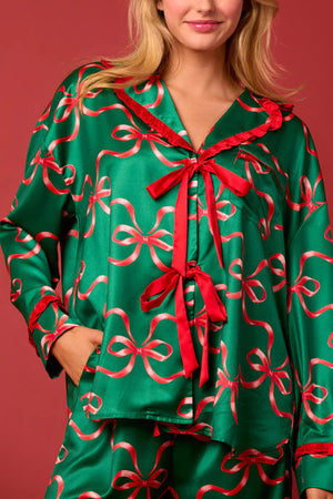 Christmas Bow-tie Long Sleeve Pajama Sets