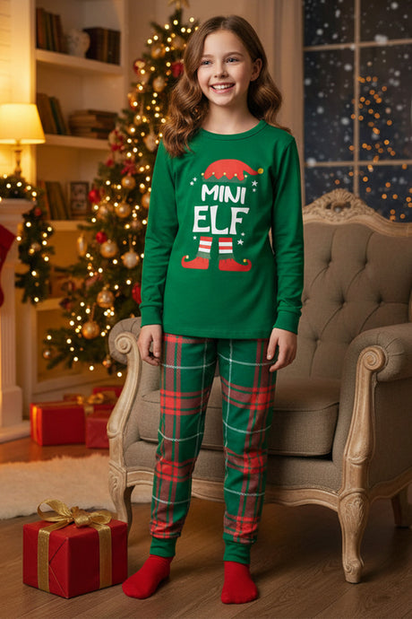 Christmas Elf Print Family Pajama Sets