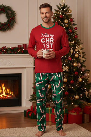 Christmas Letter Prints Family Pajama Sets