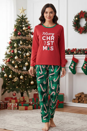 Christmas Letter Prints Family Pajama Sets