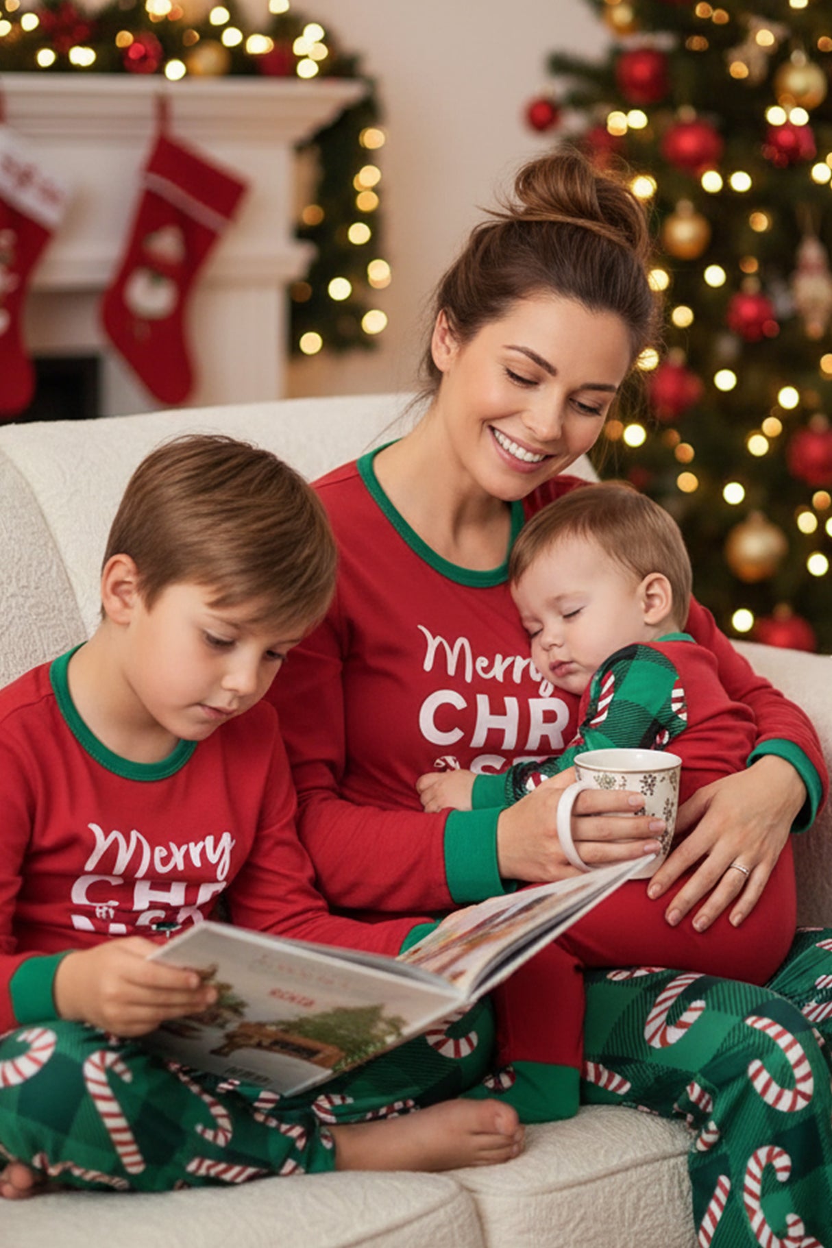 Christmas Letter Prints Family Pajama Sets