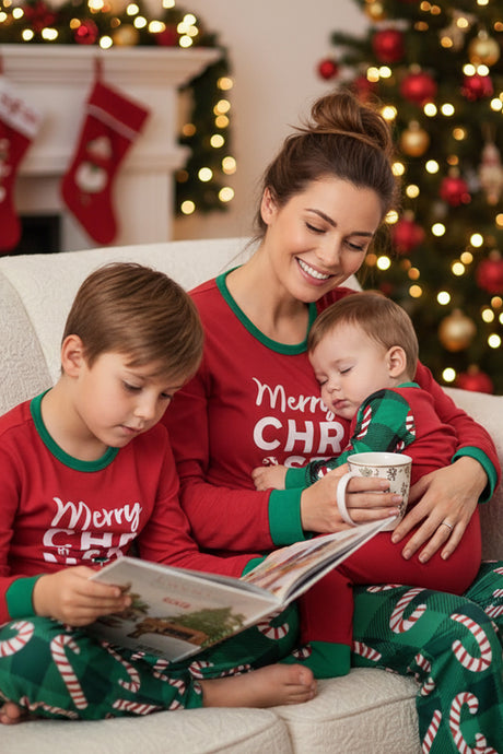 Christmas Letter Prints Family Pajama Sets