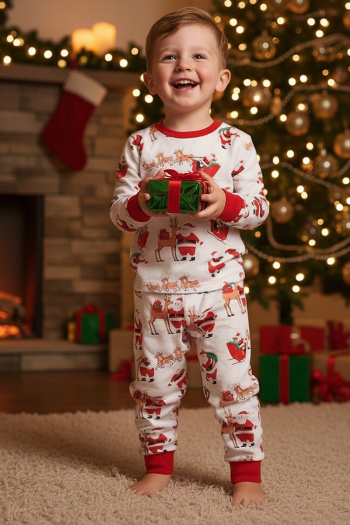 Christmas Santa Print Family Pajama Sets