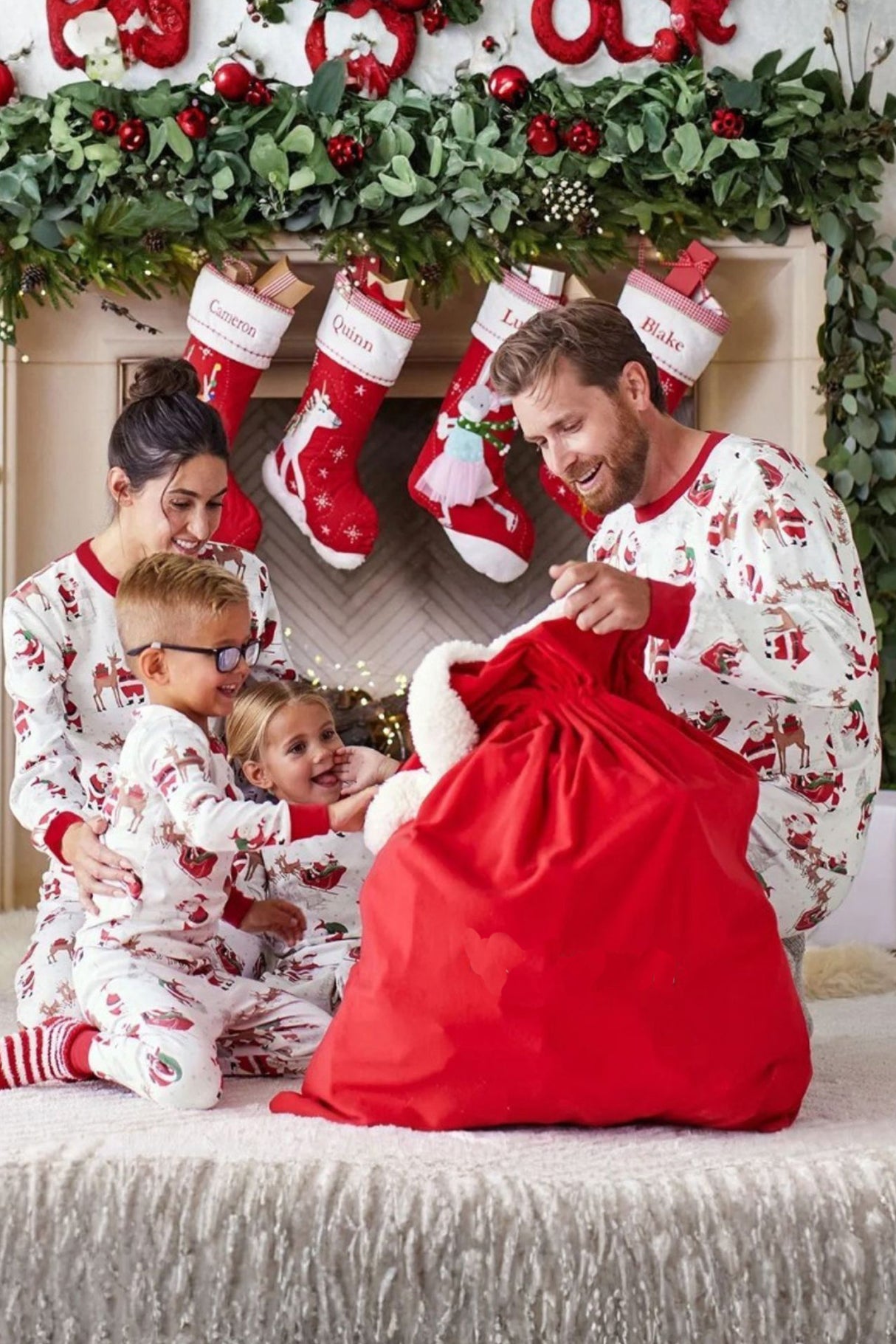 Christmas Santa Print Family Pajama Sets
