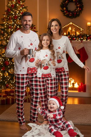 Christmas Reindeer Print Parent-Child Family Pajama Sets