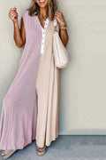 Arolora Contrast Color Sleeveless Jumpsuits