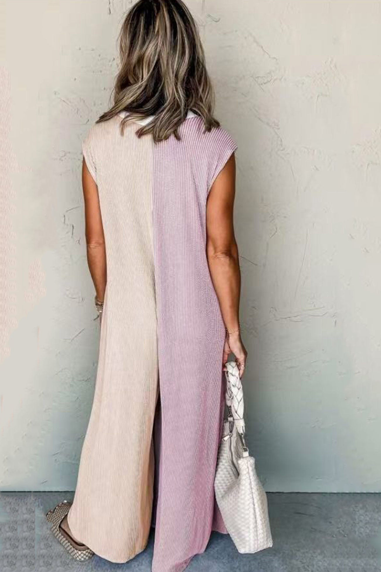 Arolora Contrast Color Sleeveless Jumpsuits