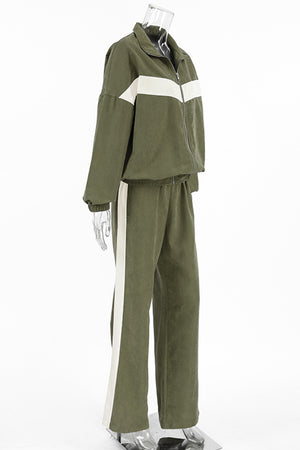 Contrast Stand Neck Tracksuits