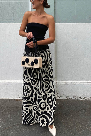 Arolora contrast-strapless-ruched-dress