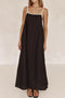Contrast Loose Strappy Midi Dress